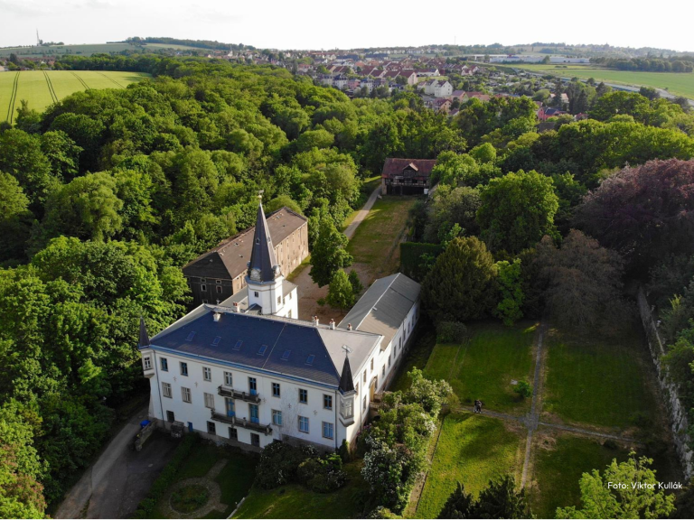 Immerblume Studio im Schloss Nöthnitz von oben